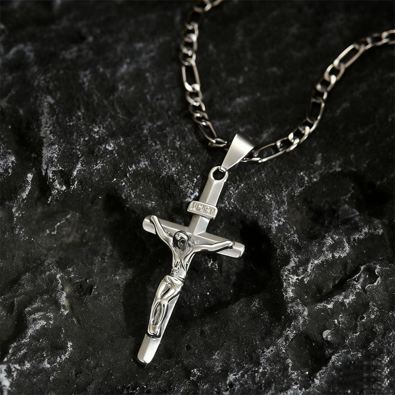 ✝️Ogrlica z obeskom v obliki križa zlate barve