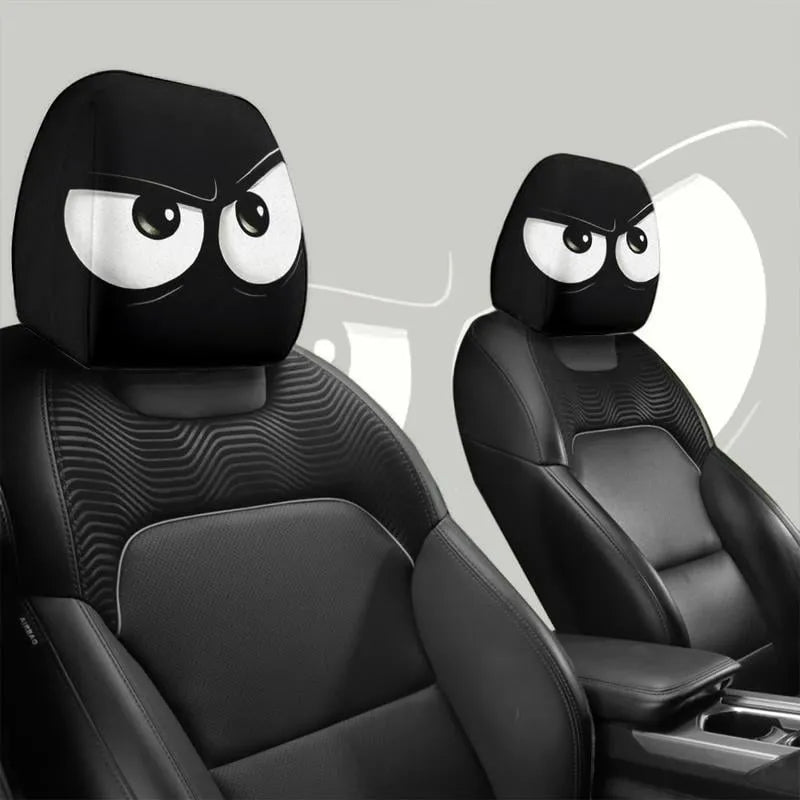 😆 Zabawne pokrowce na zagłówki samochodowe z motywem kreskówek - 2D, uniwersalny rozmiar 2D 🚗