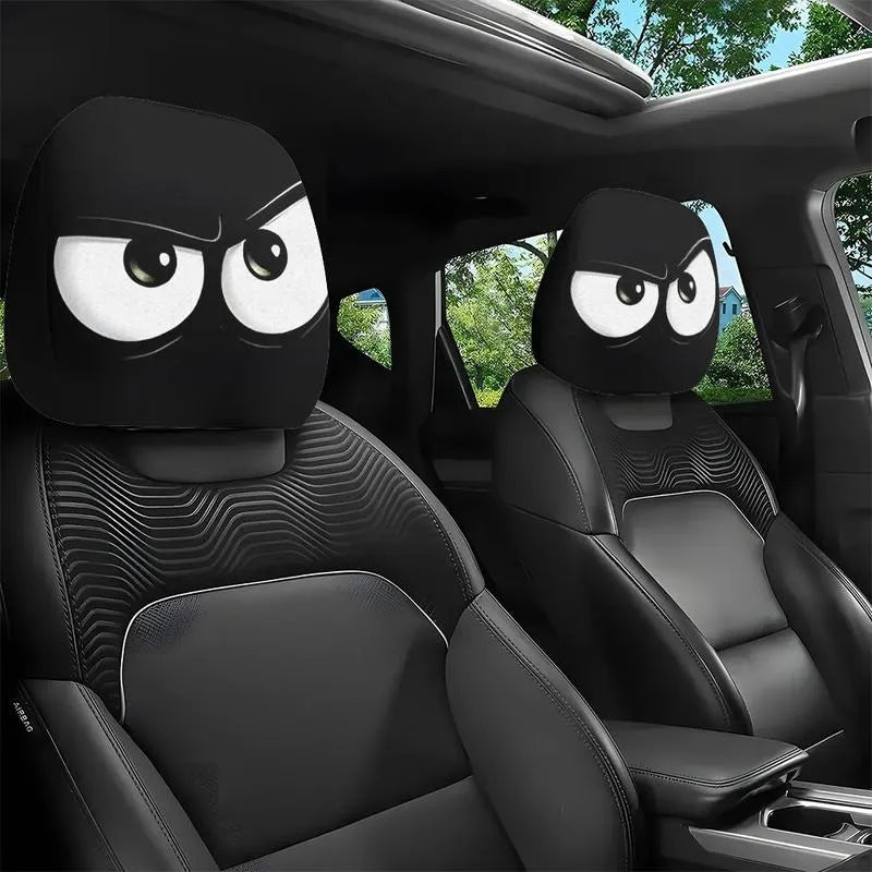 😆 Zabawne pokrowce na zagłówki samochodowe z motywem kreskówek - 2D, uniwersalny rozmiar 2D 🚗