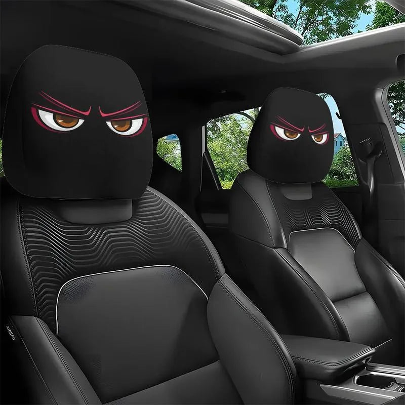 😆 Zabawne pokrowce na zagłówki samochodowe z motywem kreskówek - 2D, uniwersalny rozmiar 2D 🚗