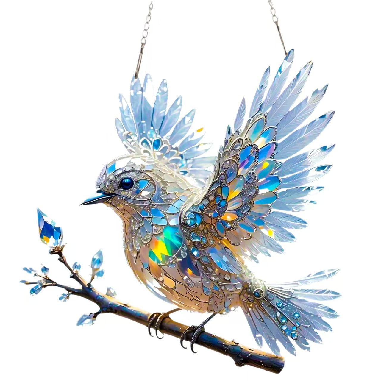 🎁🐦Biżuteria artystyczna Crystal Sky Bluebird Colour