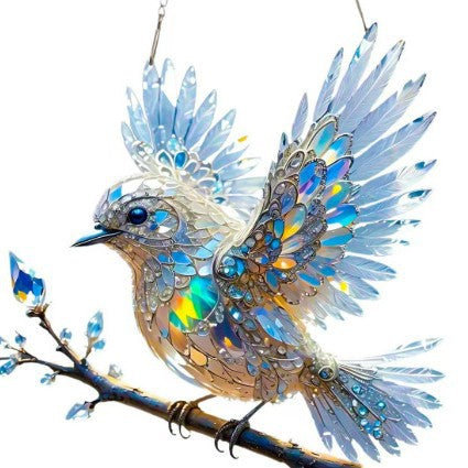 🎁🐦Biżuteria artystyczna Crystal Sky Bluebird Colour