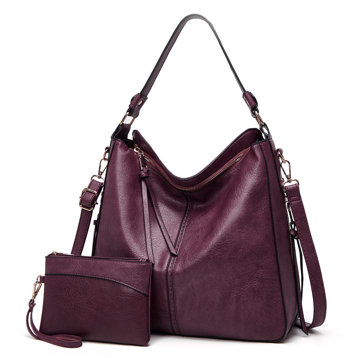 Luksusowa torebka typu hobo z zabezpieczeniem antykradzieżowym + BEZPŁATNY portfel-etui