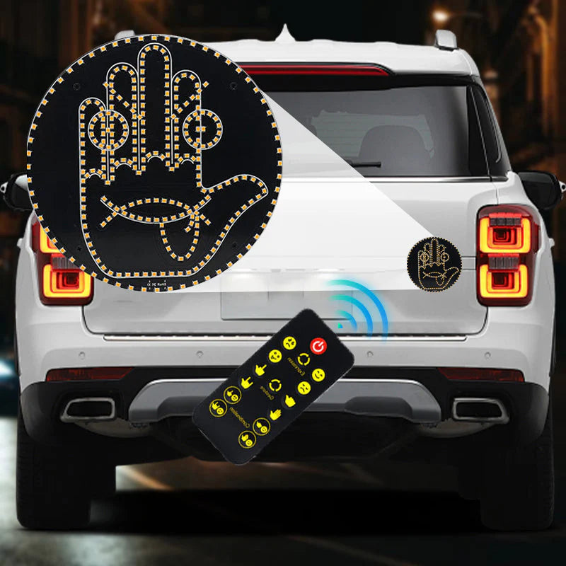Oświetlenie LED do ekspresji i gestów na tylną szybę samochodu