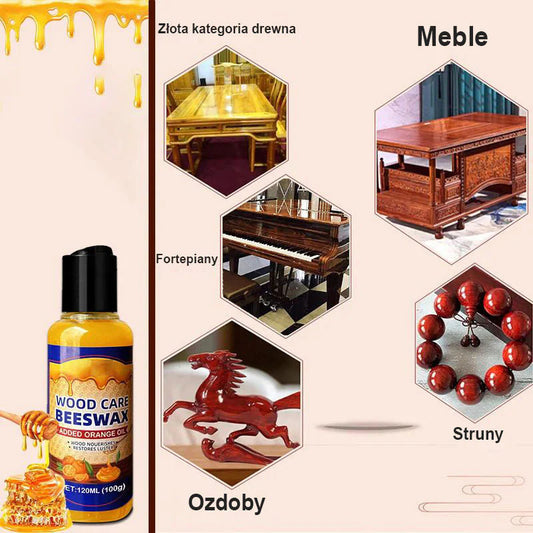 🔥Kup 1, a 2 dostaniesz gratis 🔥Naturalny środek do pielęgnacji drewna z woskiem pszczelim i olejkiem pomarańczowym