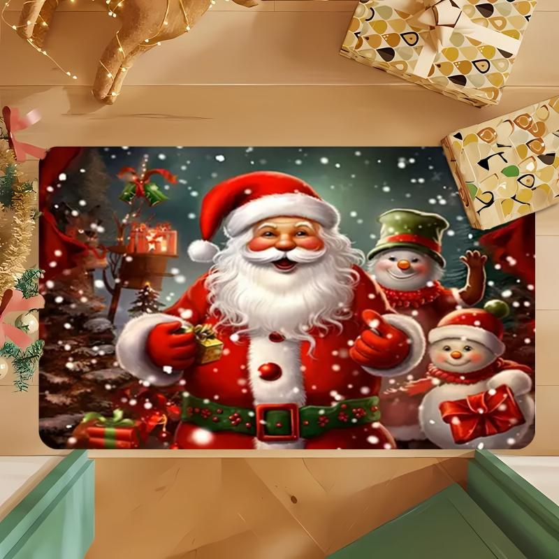 🎅 Wyprzedaż przedświąteczna🎅 Świąteczna wycieraczka do drzwi kuchennych Mata antypoślizgowa Wycieraczka do drzwi z możliwością prania w pralce Aksamit kryształowy