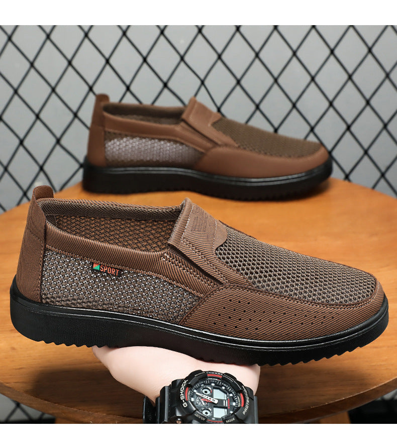 Nowe, oddychające, wsuwane buty sportowe męskie z siateczki