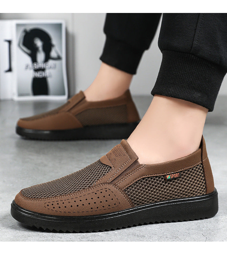 Nowe, oddychające, wsuwane buty sportowe męskie z siateczki