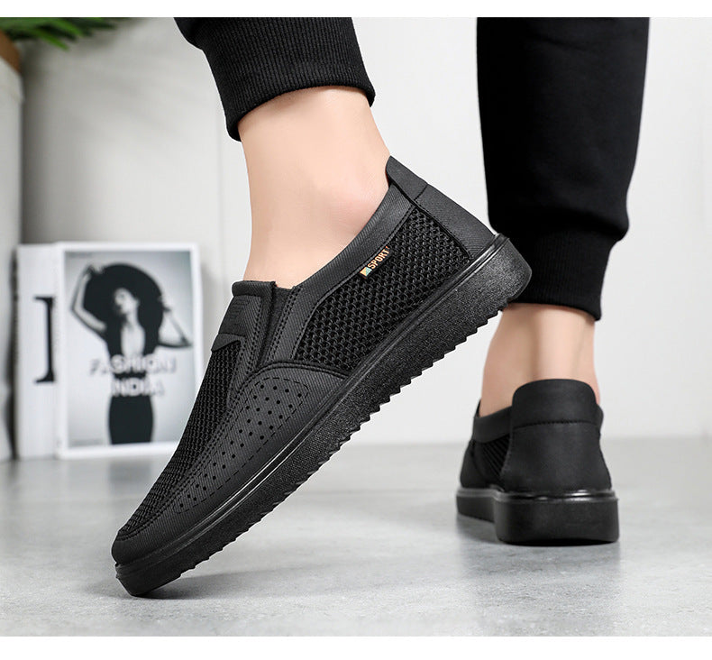 Nowe, oddychające, wsuwane buty sportowe męskie z siateczki
