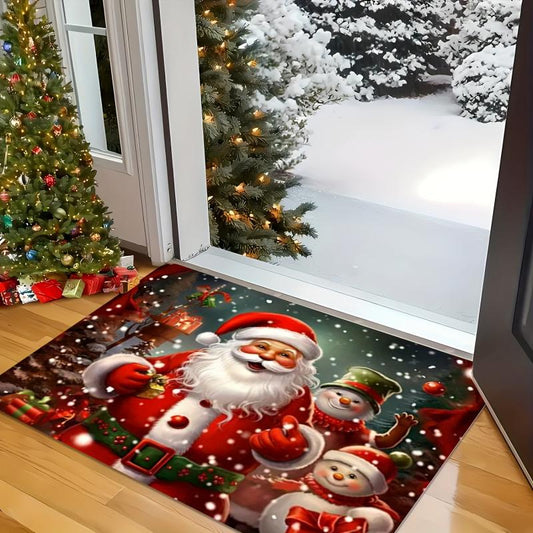 🎅 Wyprzedaż przedświąteczna🎅 Świąteczna wycieraczka do drzwi kuchennych Mata antypoślizgowa Wycieraczka do drzwi z możliwością prania w pralce Aksamit kryształowy