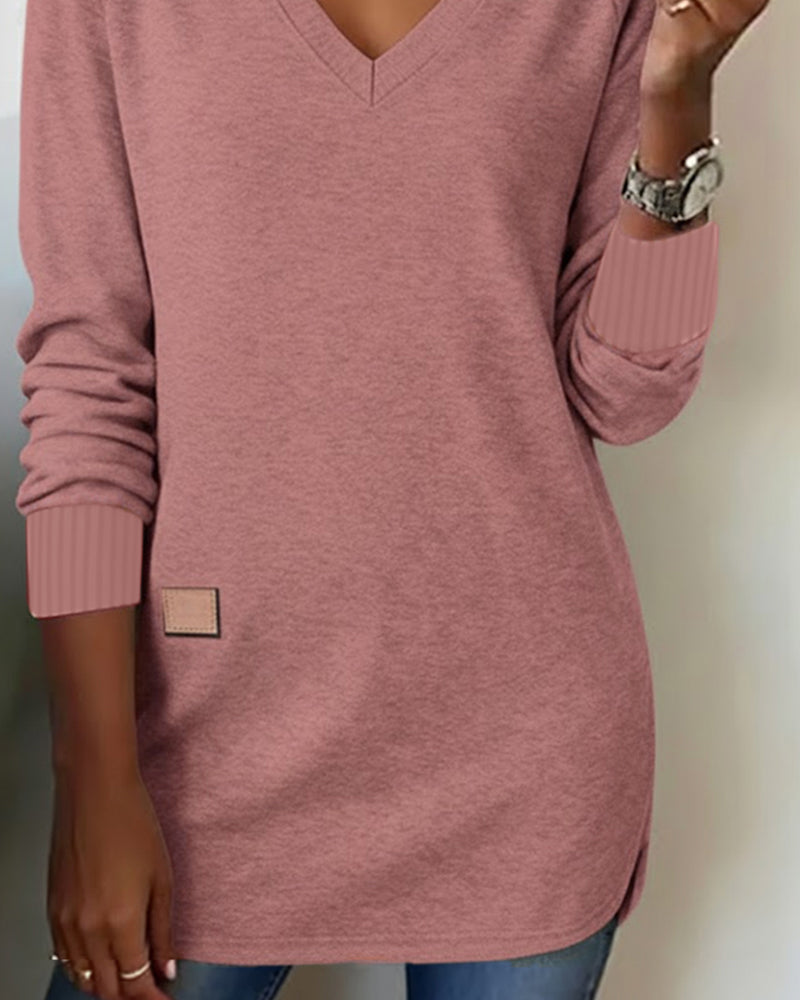Bluza z kapturem w serek, stylowa