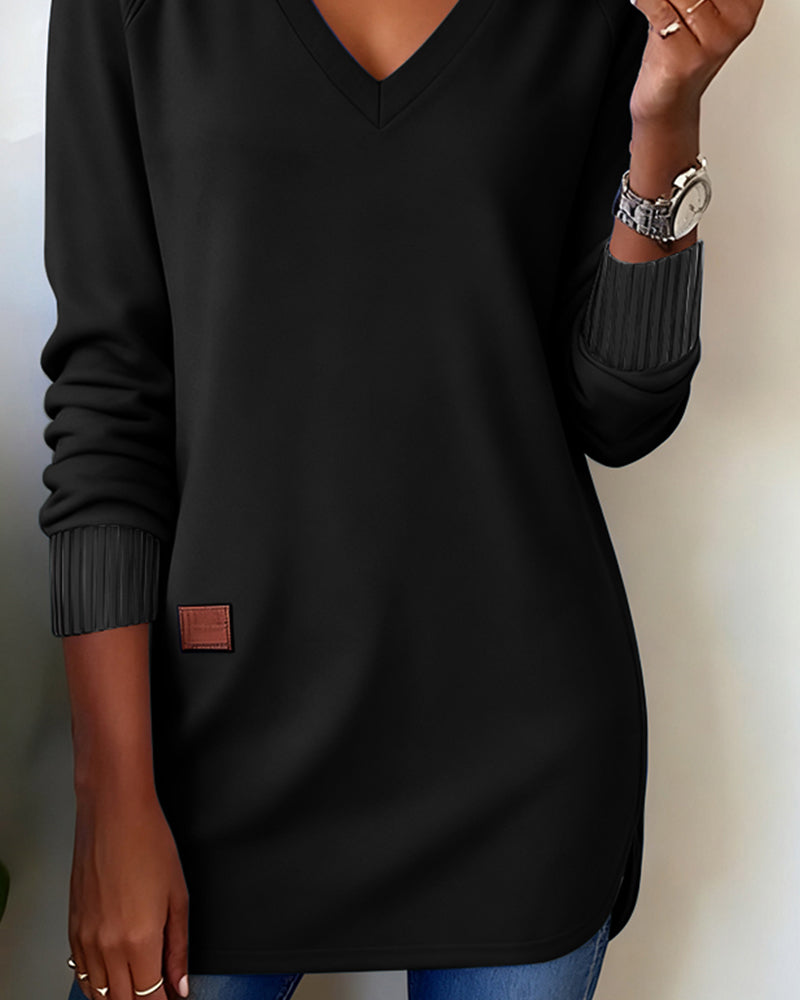 Bluza z kapturem w serek, stylowa