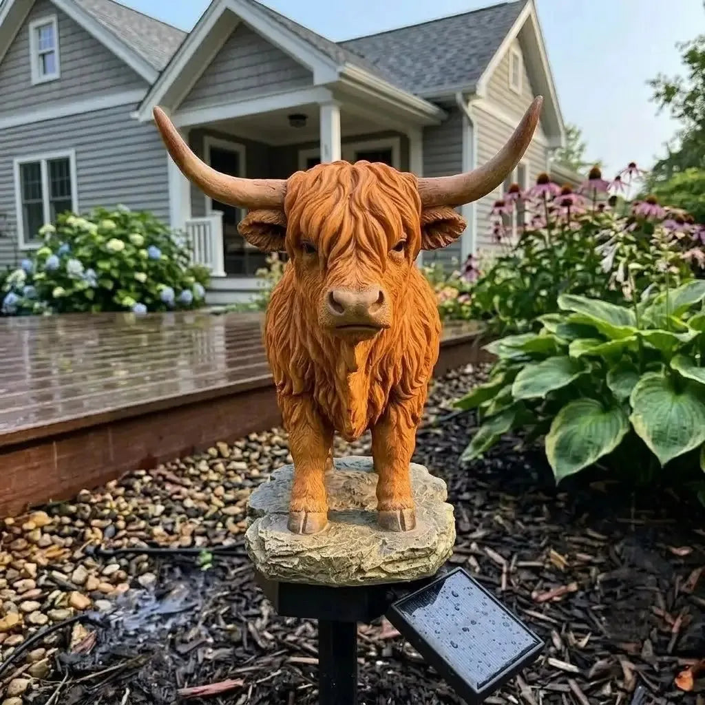 Sončna vrtna svetilka Highland Cow