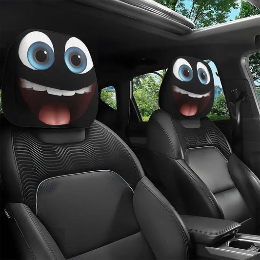 😆 Zabawne pokrowce na zagłówki samochodowe z motywem kreskówek - 2D, uniwersalny rozmiar 2D 🚗