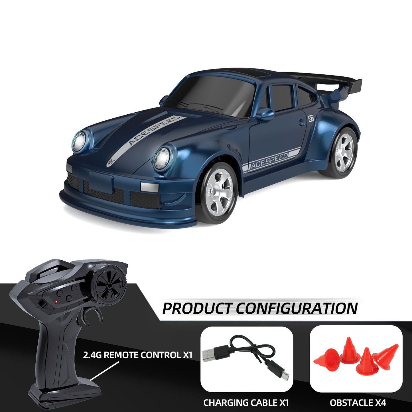 1/64 Miniaturowy samochód zdalnie sterowany RC Drift Car-4WD High Speed