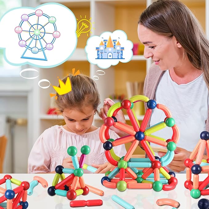 🔥Zestaw magnetycznych kulek i prętów Edukacyjne klocki magnetyczne