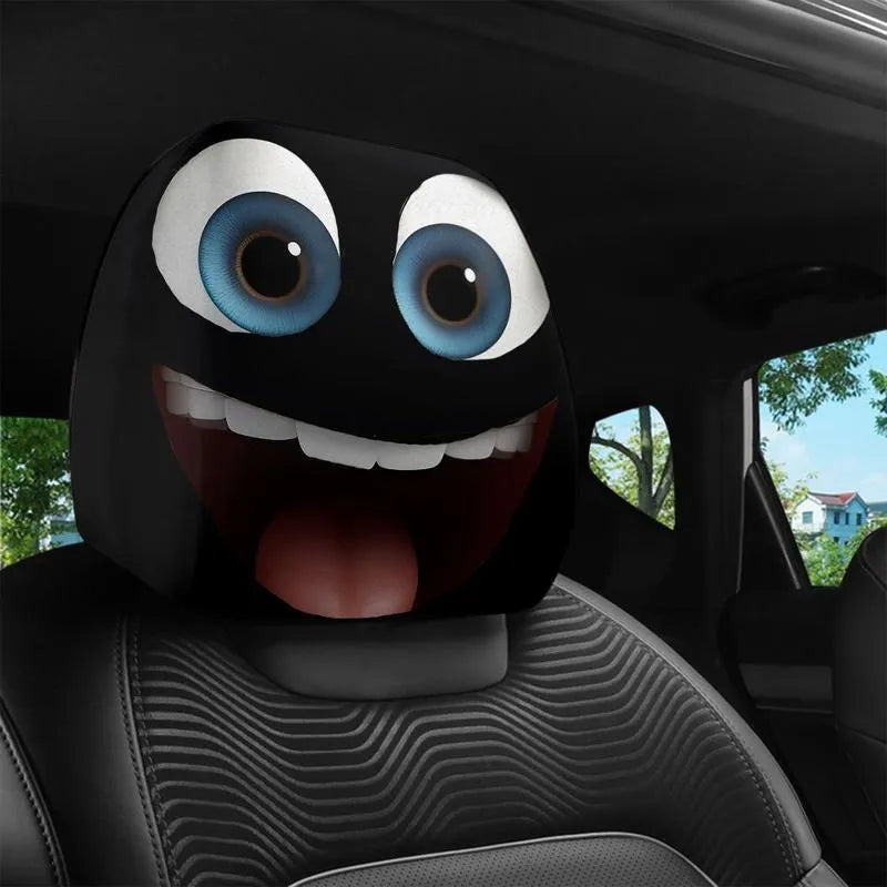 😆 Zabawne pokrowce na zagłówki samochodowe z motywem kreskówek - 2D, uniwersalny rozmiar 2D 🚗