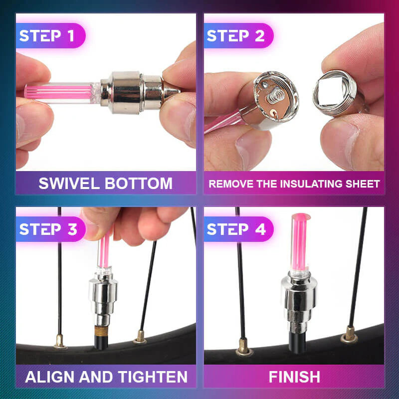 🌈 Wodoodporne światła rowerowe LED【✨ Kup 1, a 3 dostaniesz gratis】