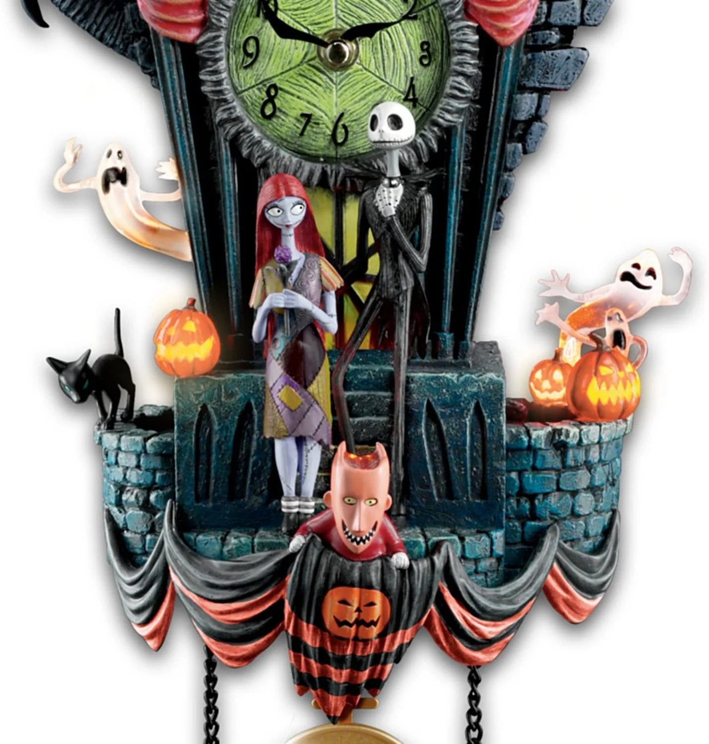 🎃Zegar ścienny na Halloween, zegar z kukułką z filmu „Miasteczko Halloween”