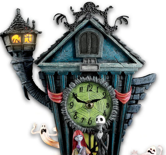 🎃Zegar ścienny na Halloween, zegar z kukułką z filmu „Miasteczko Halloween”
