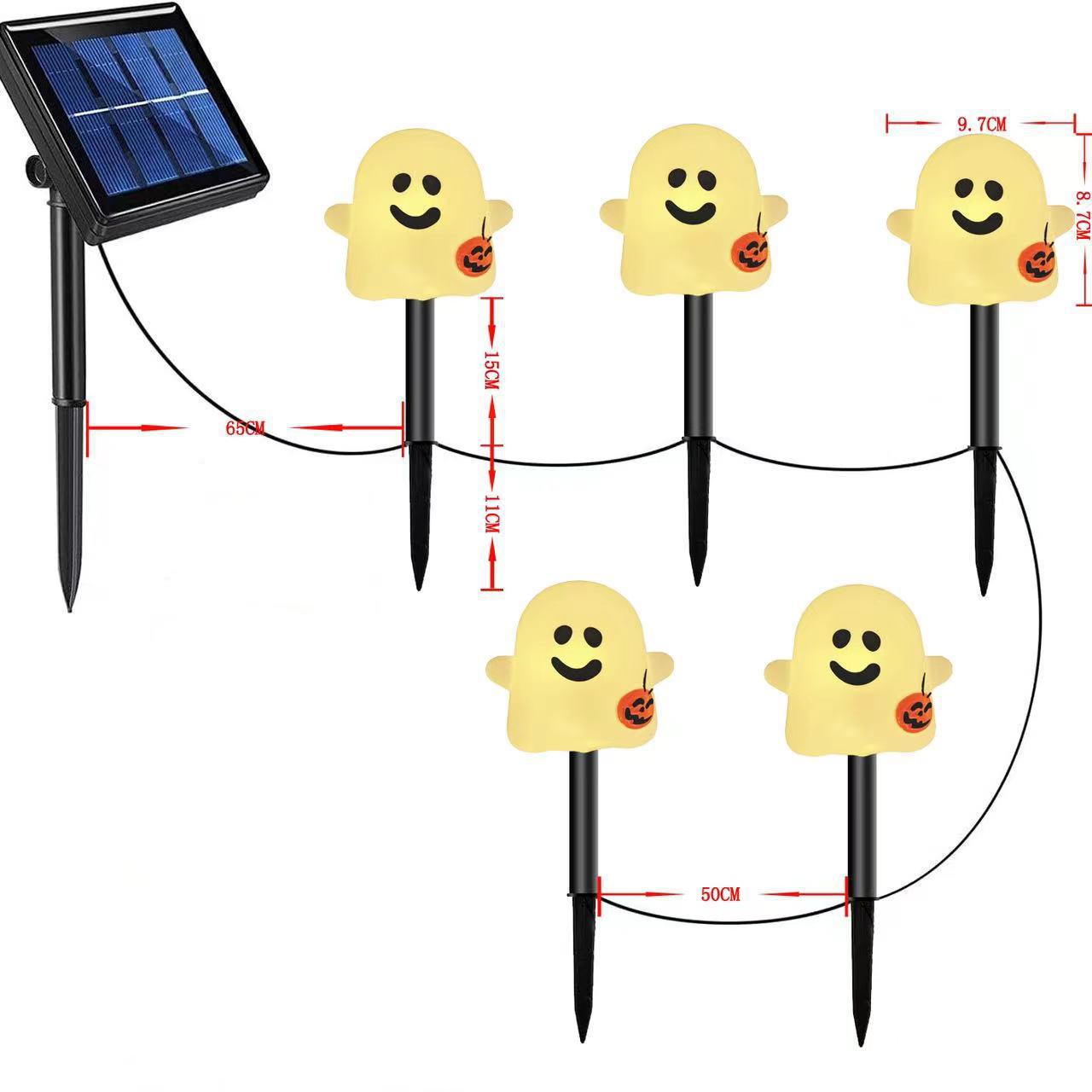 👻🎁6 lampek ogrodowych LED zasilanych energią słoneczną na Halloween
