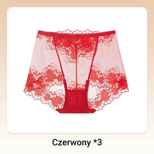 💝Damskie ręcznie robione bokserki z koronką o wysokim stanie
