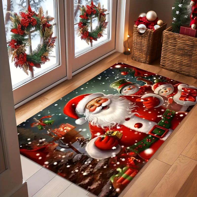 🎅 Wyprzedaż przedświąteczna🎅 Świąteczna wycieraczka do drzwi kuchennych Mata antypoślizgowa Wycieraczka do drzwi z możliwością prania w pralce Aksamit kryształowy