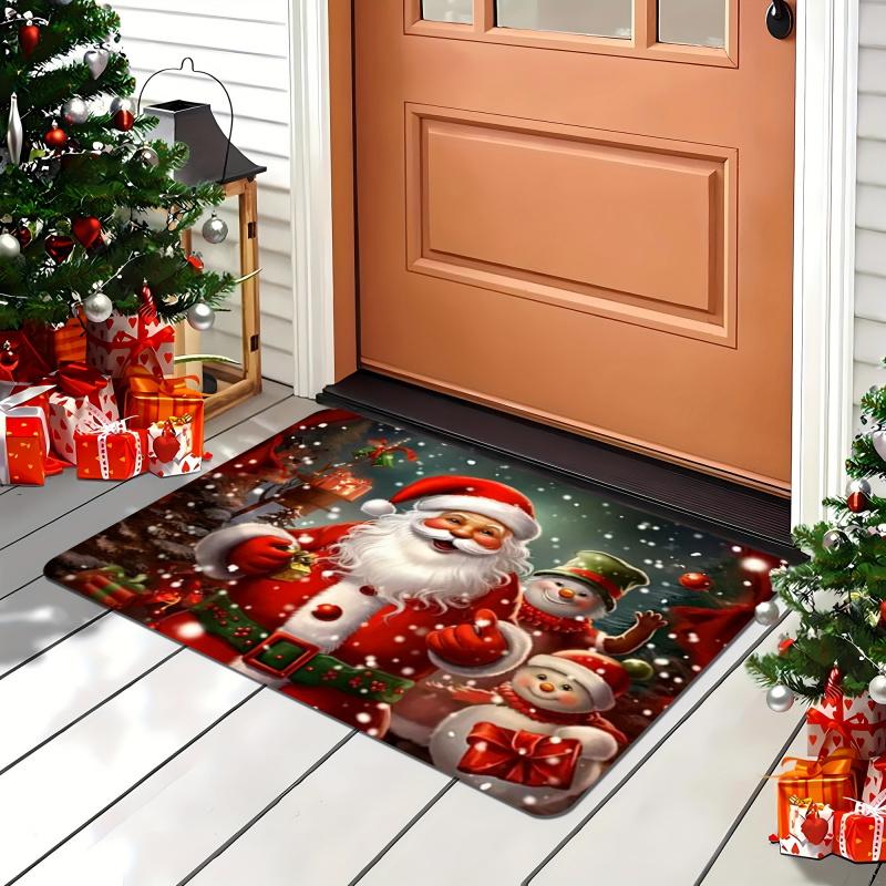 🎅 Wyprzedaż przedświąteczna🎅 Świąteczna wycieraczka do drzwi kuchennych Mata antypoślizgowa Wycieraczka do drzwi z możliwością prania w pralce Aksamit kryształowy