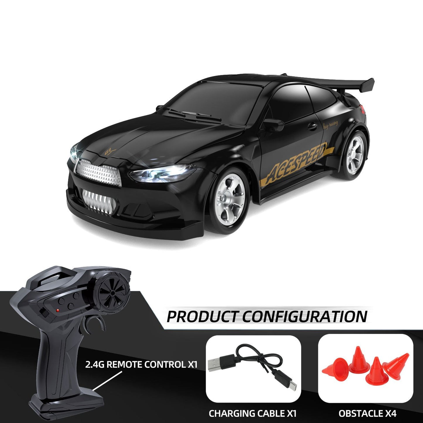 1/64 Miniaturowy samochód zdalnie sterowany RC Drift Car-4WD High Speed