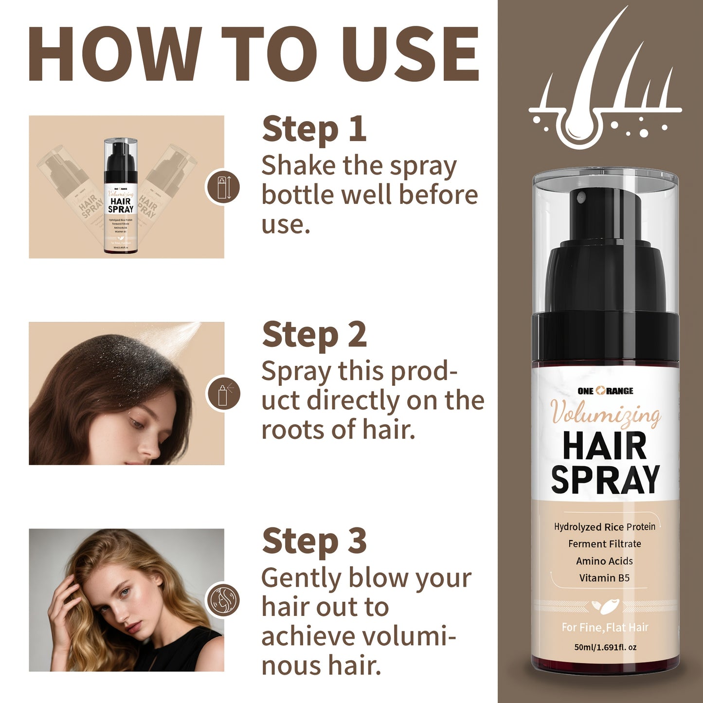 Curly hair styling spray styling product