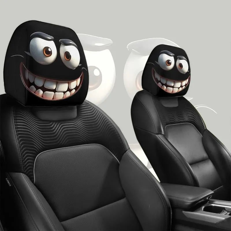 😆 Zabawne pokrowce na zagłówki samochodowe z motywem kreskówek - 2D, uniwersalny rozmiar 2D 🚗
