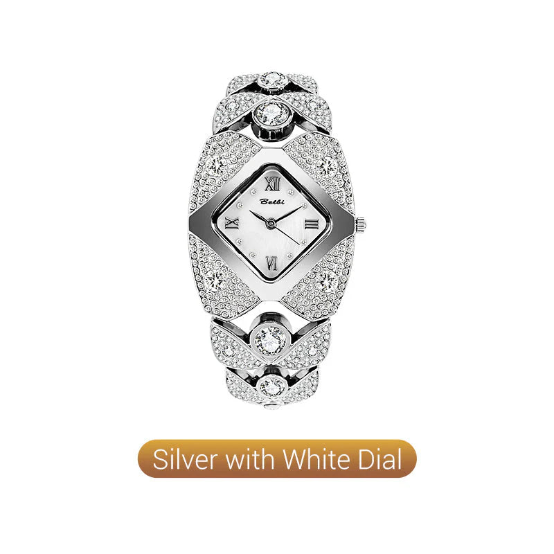 💎Damski zegarek kwarcowy w stylu retro z błyszczącymi kryształkami⌚