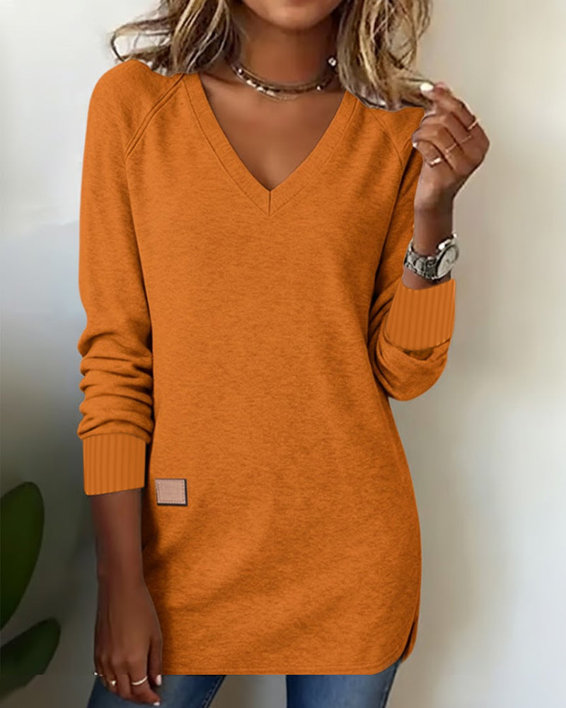 Bluza z kapturem w serek, stylowa