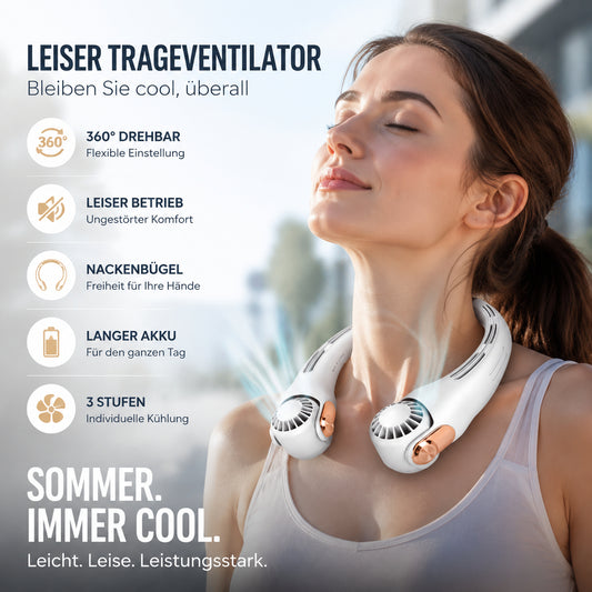 Tišji prenosni ventilator za vrat za poletje