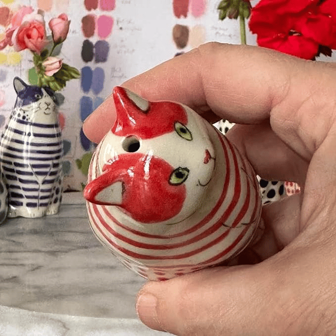 🎉Kolekcja ręcznie malowanych wazonów z kotami