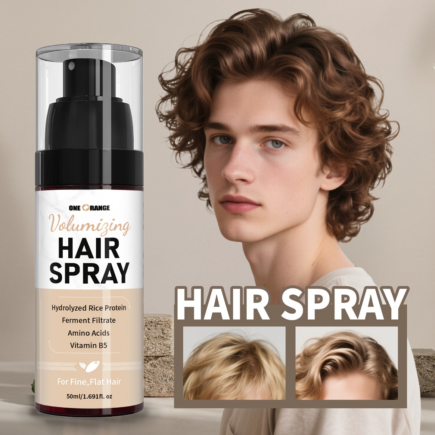 Curly hair styling spray styling product