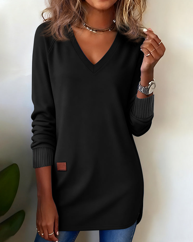 Bluza z kapturem w serek, stylowa