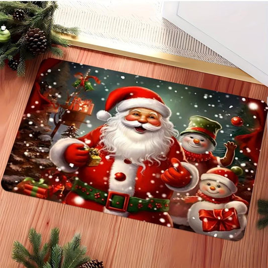 🎅 Wyprzedaż przedświąteczna🎅 Świąteczna wycieraczka do drzwi kuchennych Mata antypoślizgowa Wycieraczka do drzwi z możliwością prania w pralce Aksamit kryształowy