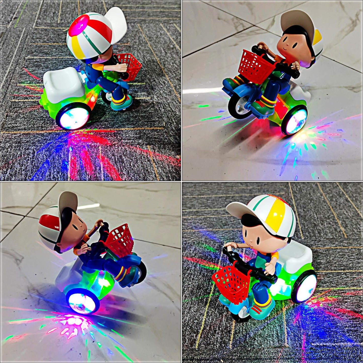 💥 Stunt Spin Dance Trójkołowy elektryczny rower z dźwiękiem, muzyką i światłem