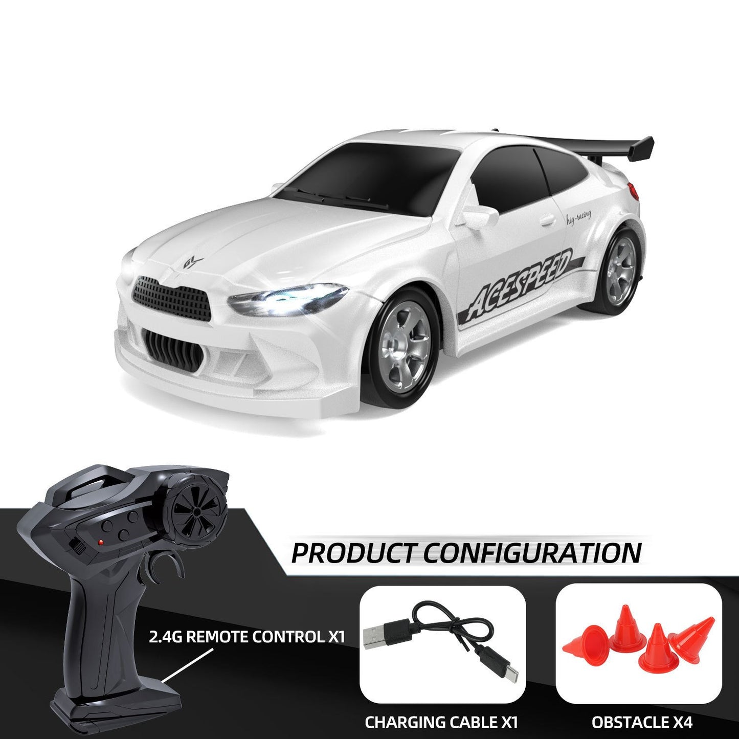 1/64 Miniaturowy samochód zdalnie sterowany RC Drift Car-4WD High Speed