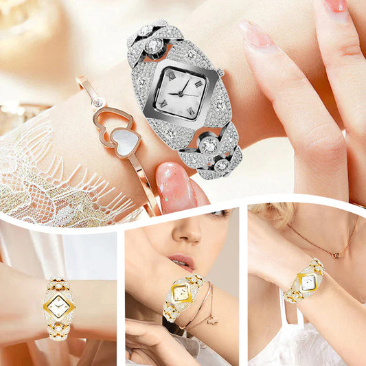 💎Damski zegarek kwarcowy w stylu retro z błyszczącymi kryształkami⌚