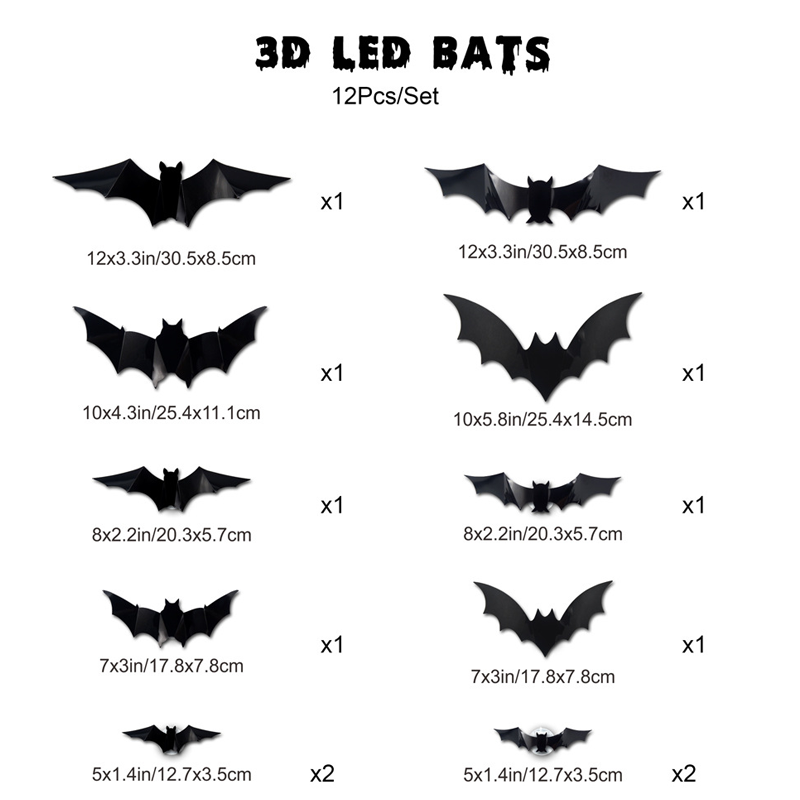 🦇Świecące nietoperze 3D na Halloween