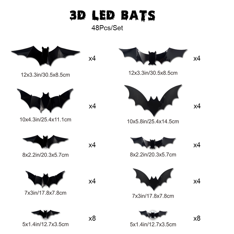 🦇Świecące nietoperze 3D na Halloween