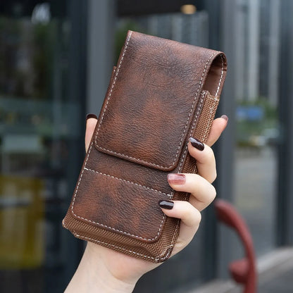 ⚡Veliki popust | Torbica za mobilni telefon za pas 📱 Usnjen tok z več žepi in držalom za kartice