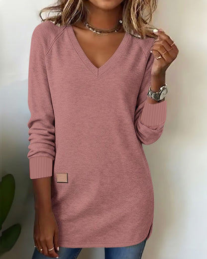 Bluza z kapturem w serek, stylowa