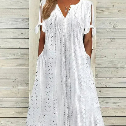 🥰Elegantna ženska obleka z V-izrezom