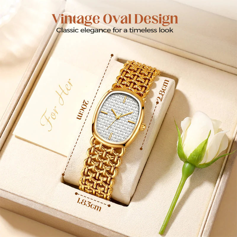✨⌚Elegantna pletena kremenčeva ura za ženske