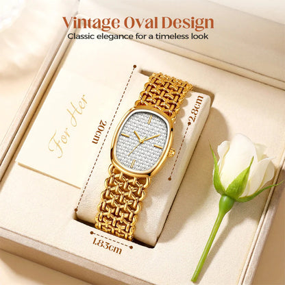 ✨⌚Elegantna pletena kremenčeva ura za ženske