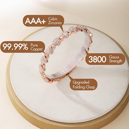 🔥 60% zniżki – Olśniewająca magnetyczna bransoletka miedziana w kształcie serca dla kobiet! 💖✨ Czysta miedź 99,99%, magnesy o mocy 3800 gaussów i regulowane dopasowanie – Elegancka, idealna na prezent
