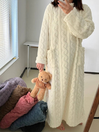 ❄️⏰ zimowy płaszcz z polaru koralowego